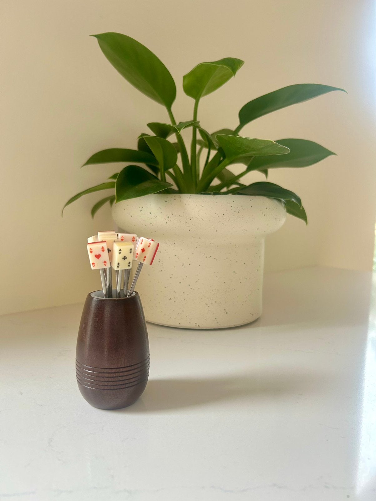 Retro cocktailvorkjes speelkaarten | vintage prikkers, Huis en Inrichting, Overige merken, Overige typen, Vintage, Ophalen of Verzenden