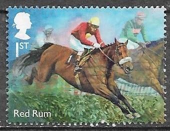 GB 1st. zegel Legendarische renpaarden - Red Rum - 2017, Verzenden, Gestempeld, Sport