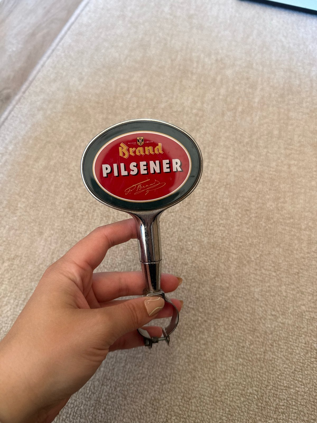 Brand Pilsener tapknop, Ophalen of Verzenden, Gebruikt, Gebruiksvoorwerp