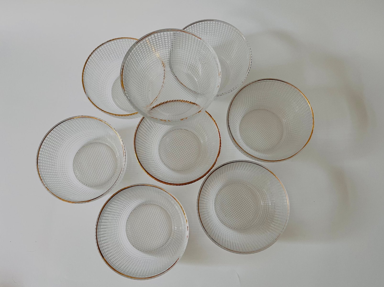 Set van 8 Bloomingville glazen schaaltjes/kommetjes, Gebruikt, Ophalen of Verzenden, Glas, Kom(men)