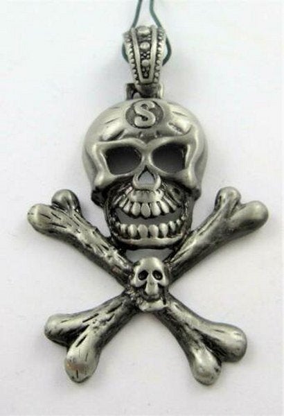 Gothic, biker. Grote zware hanger doodskop (6753-504), Ophalen, Nieuw, Zilver, Overige materialen