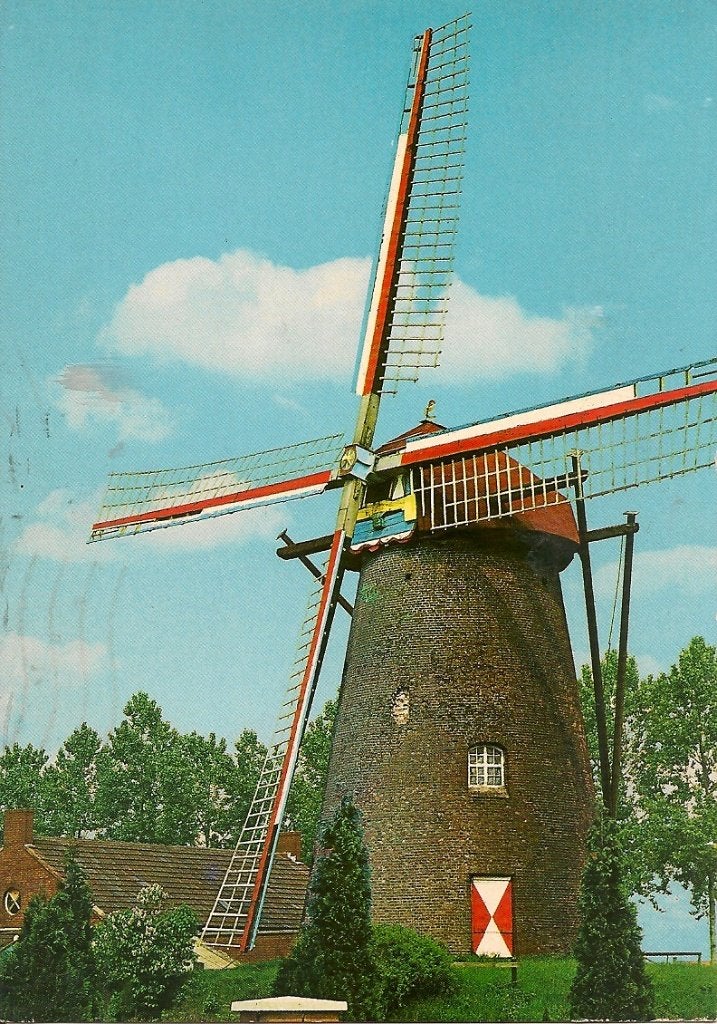 Ansichtkaart Budel - Molen "Nooit Gedacht" (Gelopen), Ophalen of Verzenden, 1960 tot 1980, Gelopen, Noord-Brabant