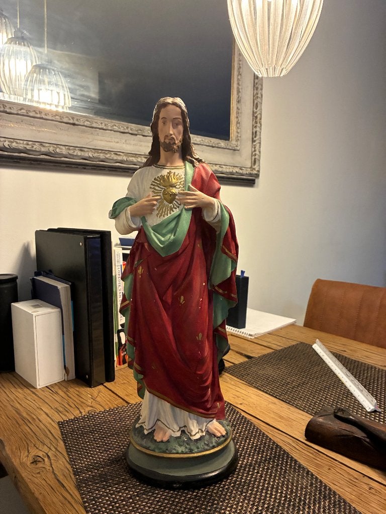 Jezus beeld heilig hart 52,5cm, Antiek en Kunst, Ophalen