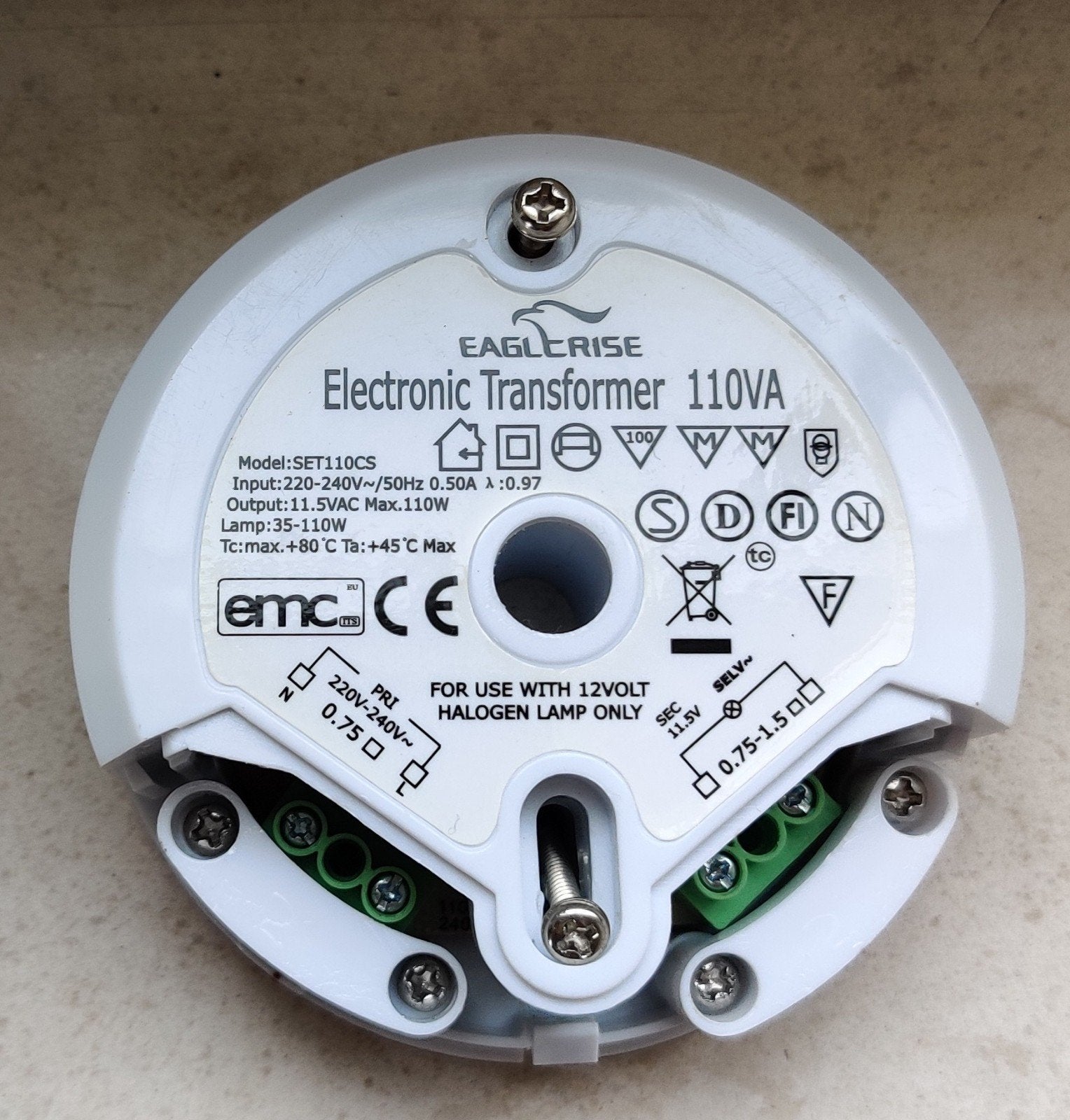 Eaglerise Elektronische Transformator 110VA voor Halogeen, Ophalen of Verzenden, Gebruikt, Overige merken