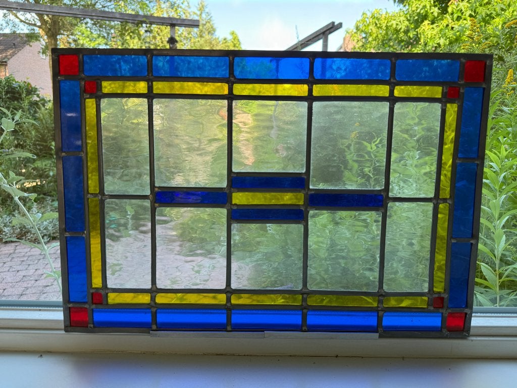 Glas in lood  (voorzet) raam, Ophalen, Minder dan 80 cm, Overige typen, Zo goed als nieuw