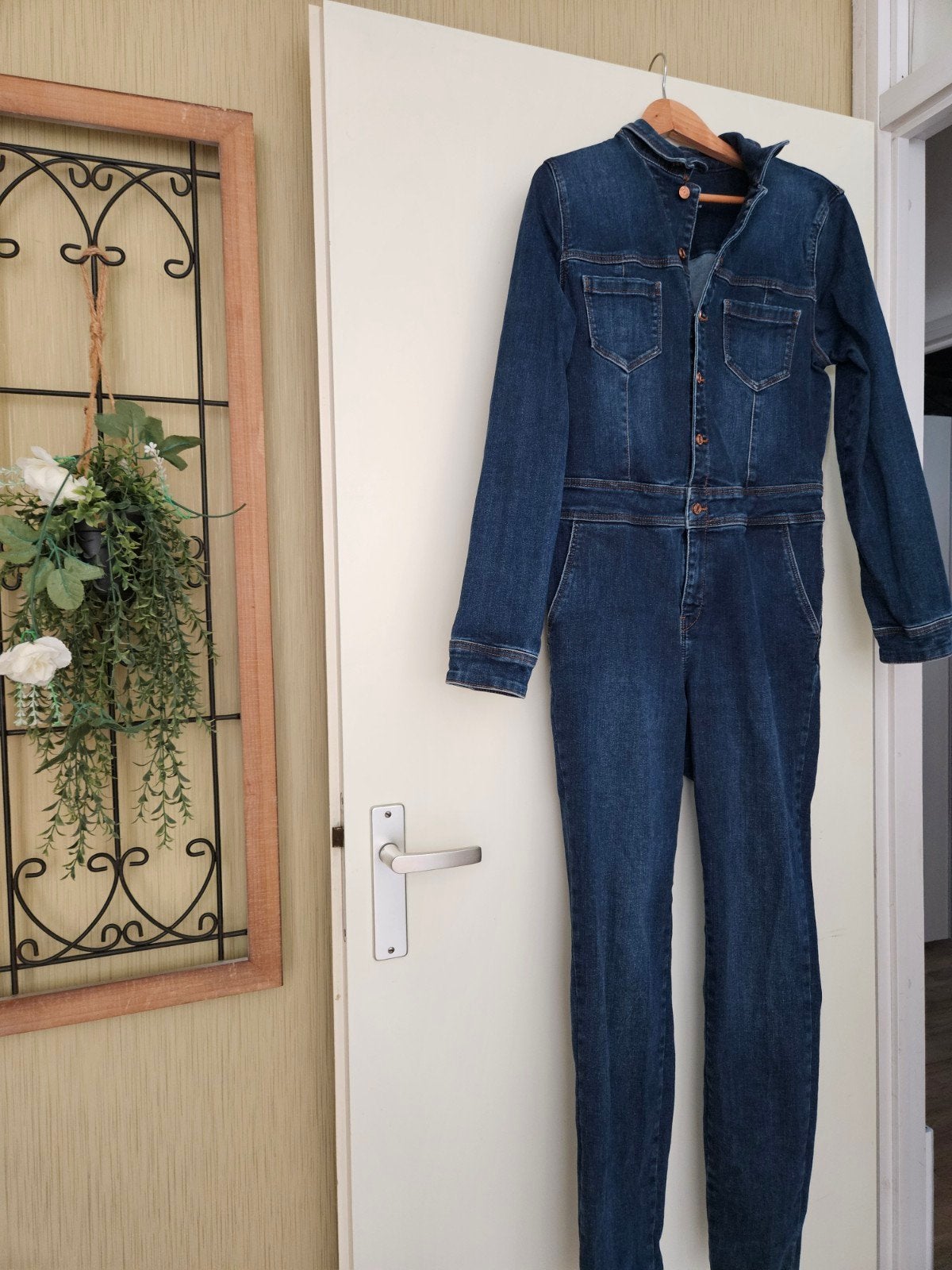 C&A spijker jumpsuit maat L, C&A, Ophalen, Zo goed als nieuw, Blauw