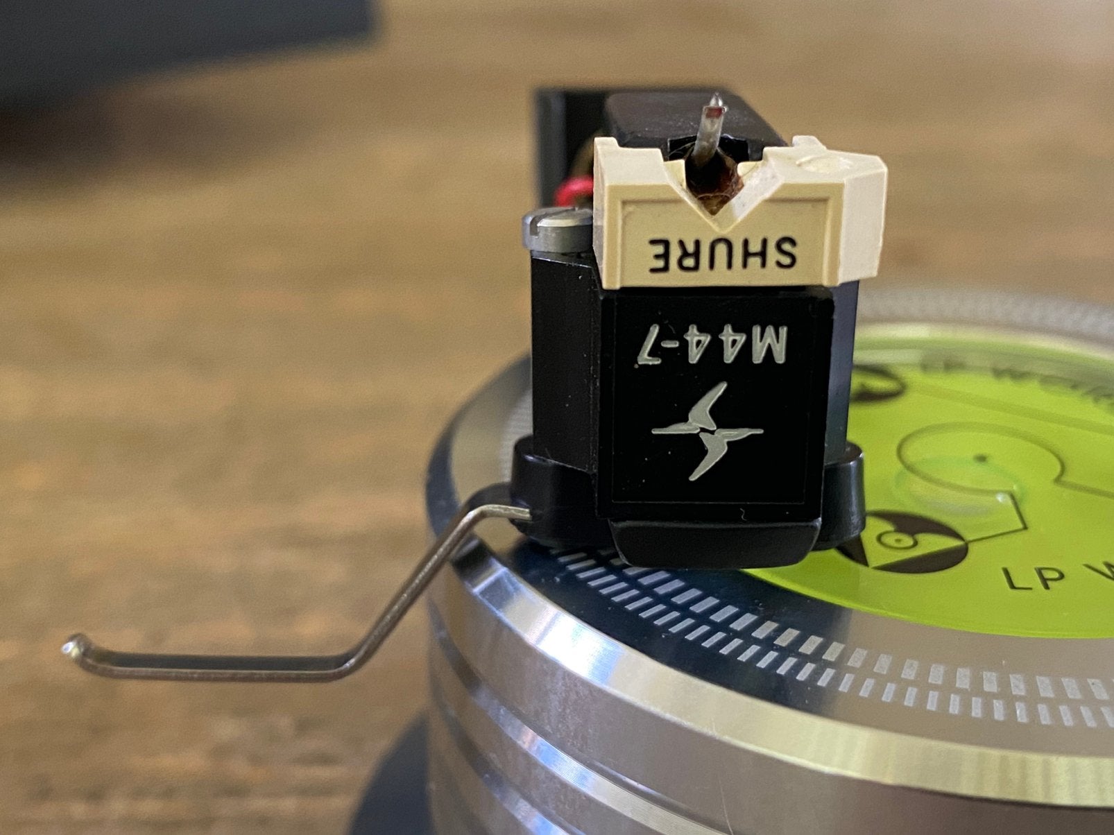 shure m44 -7 z.g.a.n. met headshell, Ophalen of Verzenden, Zo goed als nieuw, Overige merken