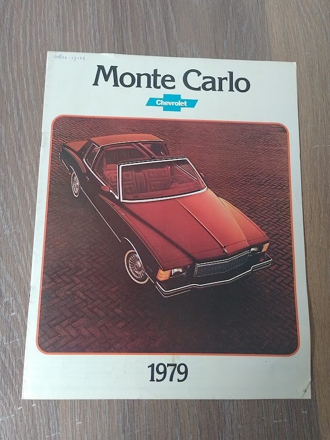 Chevrolet Monte Carlo 1979 autofolder, Ophalen of Verzenden, Nieuw, Chevrolet