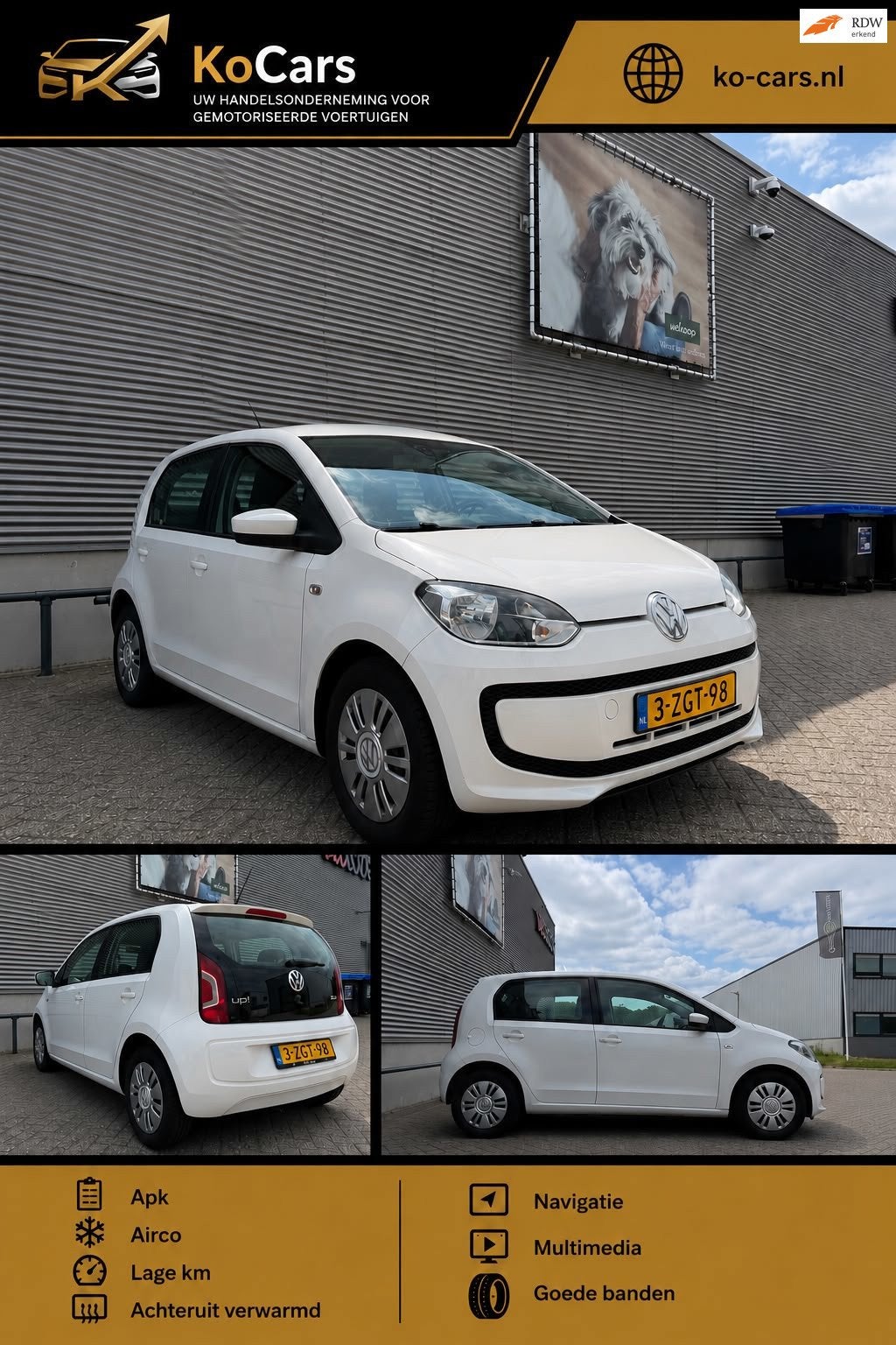 Volkswagen Up! / Apk / Nieuwe koppeling / 5Deurs / Navigatie, Auto's, Voorwielaandrijving, Gebruikt, Up!, 840 kg