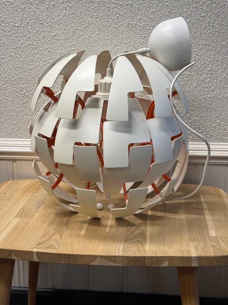 Ikea ps lampen 2  wit /zilver en wit / oranje  hanglamp, Ophalen of Verzenden, Zo goed als nieuw, Minder dan 50 cm