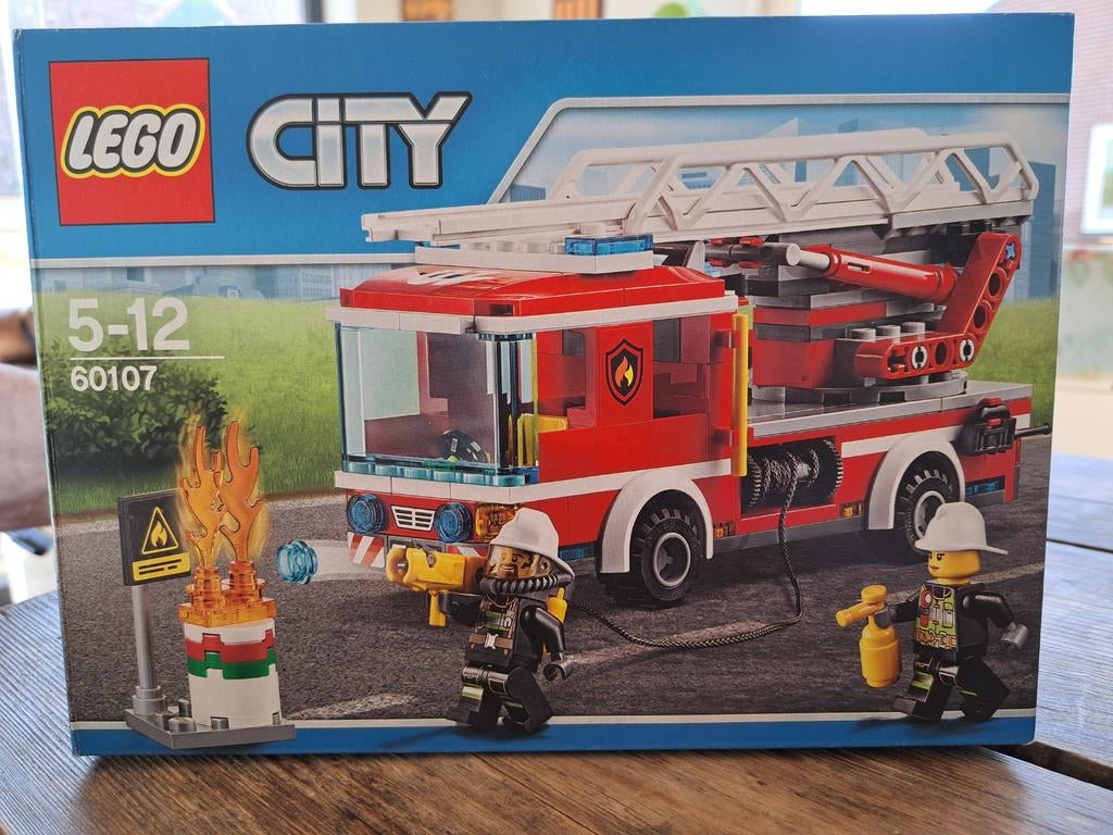 Lego City Brandweerwagen 60107 compleet met doos en boekje, Compleet, Lego, Ophalen of Verzenden, Complete set
