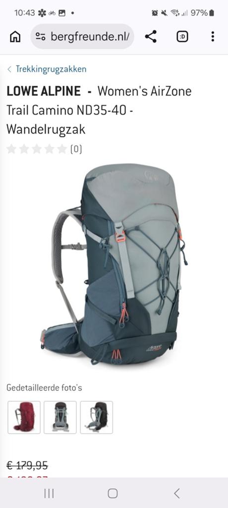 Lowe Alpine AirZone Trail Camino ND35:40 rugzak/backpack, Ophalen of Verzenden, Nieuw, Rugzak