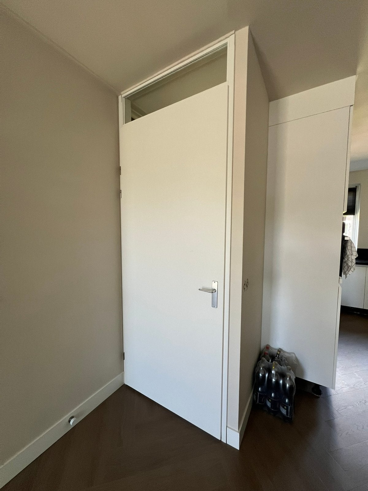 Svedex opdekdeur wit 231,5 x 93 links draaiend met beslag, Ophalen, Zo goed als nieuw, Binnendeur, 215 cm of meer