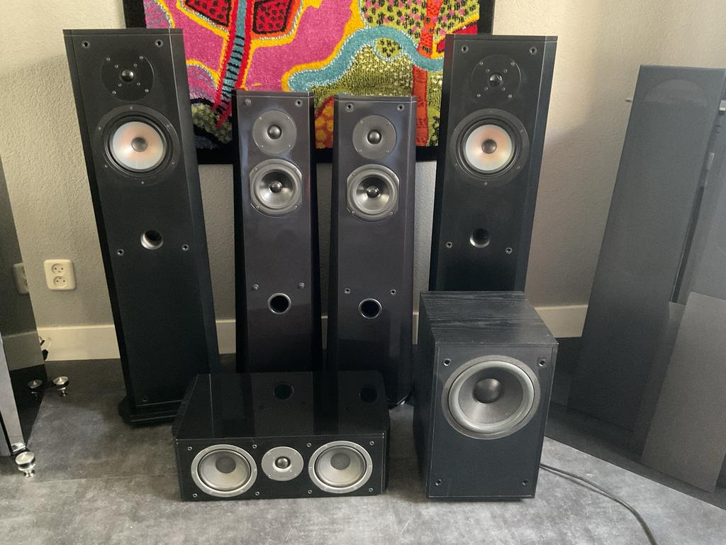 5.1 Surroundset: Driade, Energy Subwoofer, Heco Center, Audio, Tv en Foto, Luidsprekers, Gebruikt, Complete surroundset, 120 watt of meer