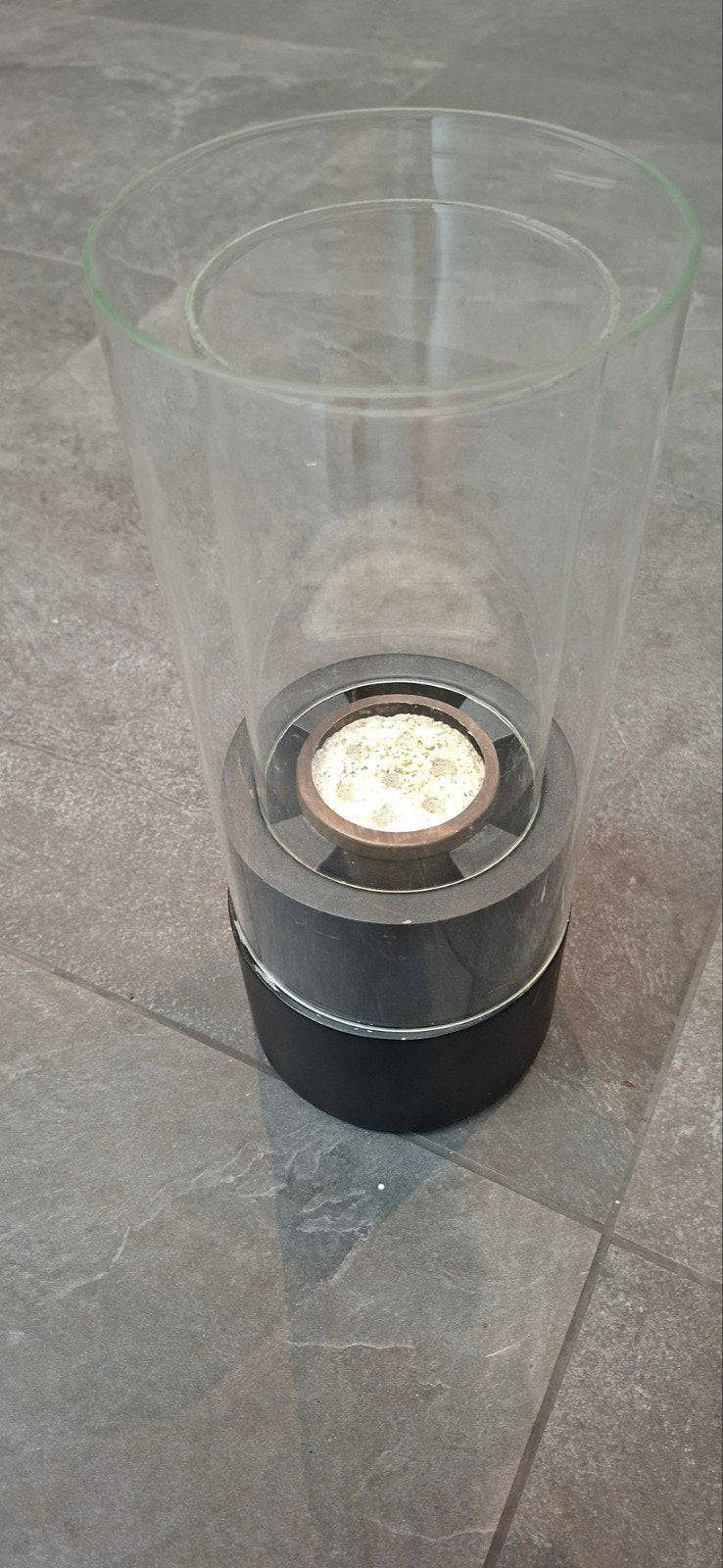 Bio-ethanol sfeerhaard - Hoogte 35 cm, Diameter 13 cm3 cm, Ophalen, Gebruikt, Zwart, Overige typen