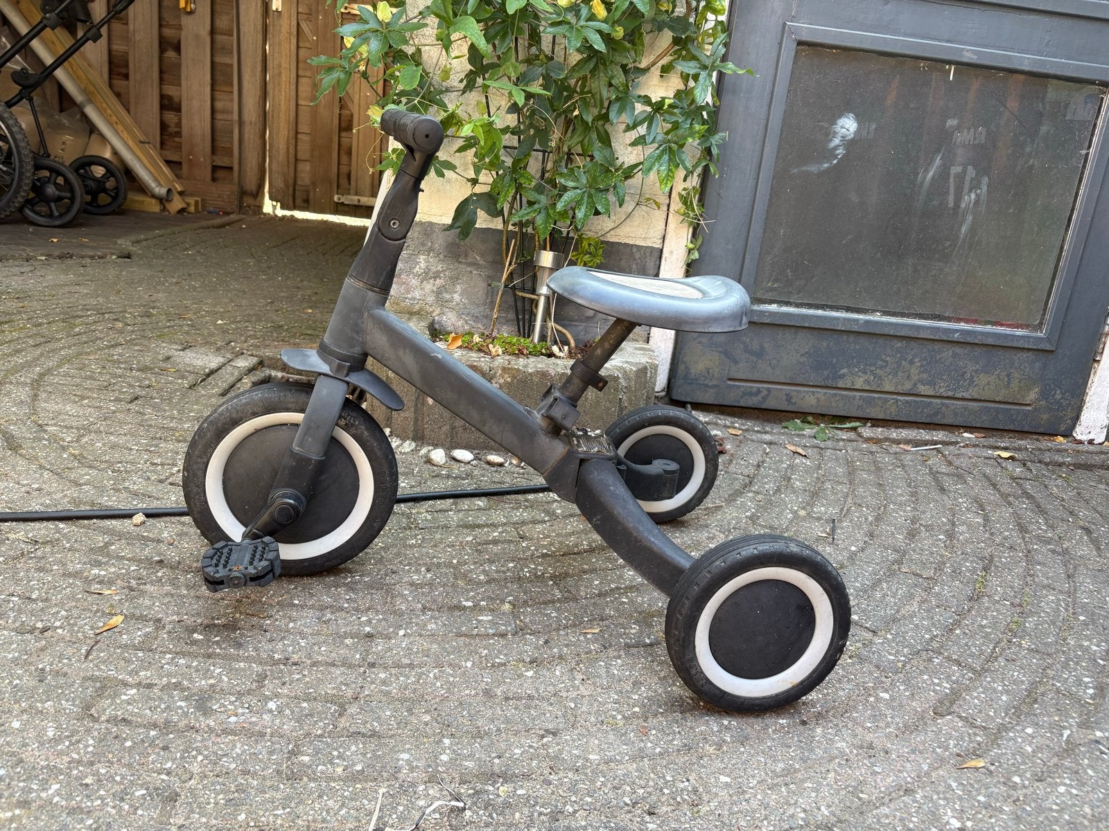 Topmark 4-in-1 Loopfiets Zwart - Driewieler & Loopfiets, Ophalen, Gebruikt, Verstelbare zitting