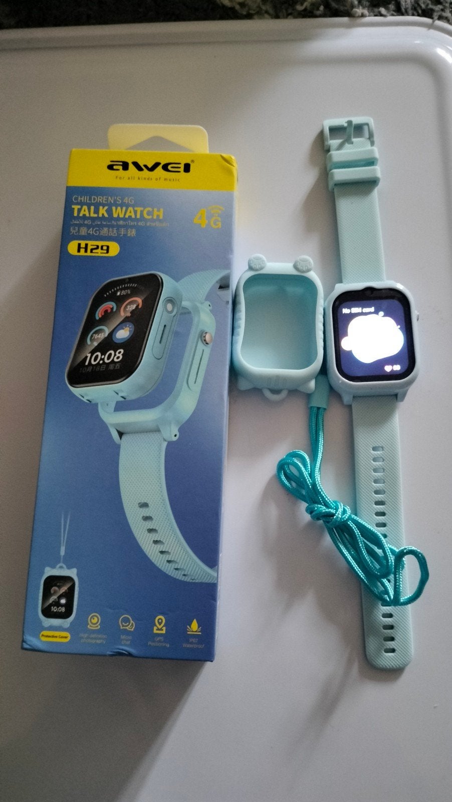 Awei H29 Kinder 4G Smartwatch - Blauw, Sieraden, Tassen en Uiterlijk, Ophalen of Verzenden, Nieuw, Blauw, Jongen of Meisje