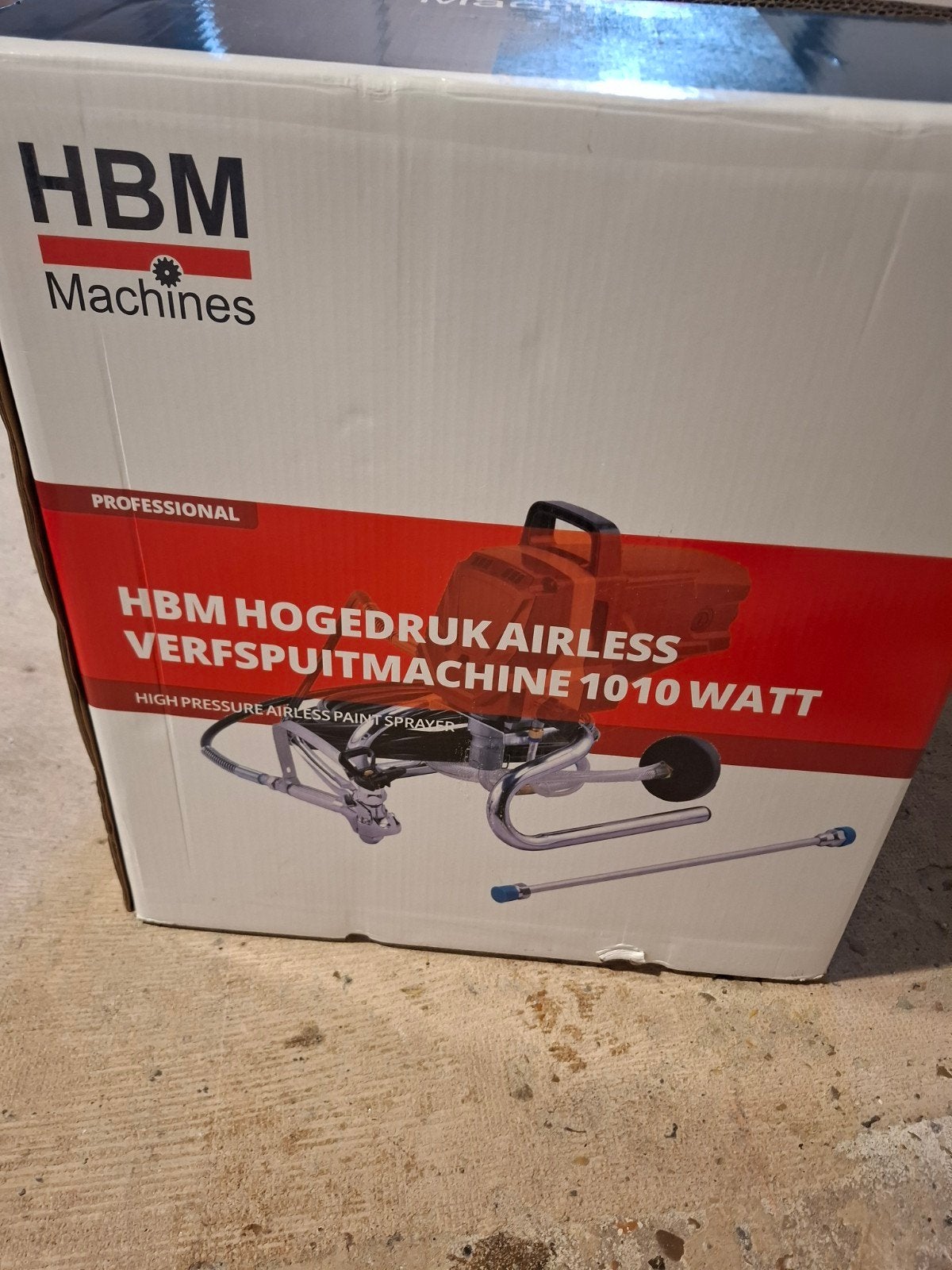 Nieuwe HBM Hogedruk Airless Verfspuitmachine 1010 Watt, Ophalen of Verzenden, Nieuw, Verfspuit of Verfpomp