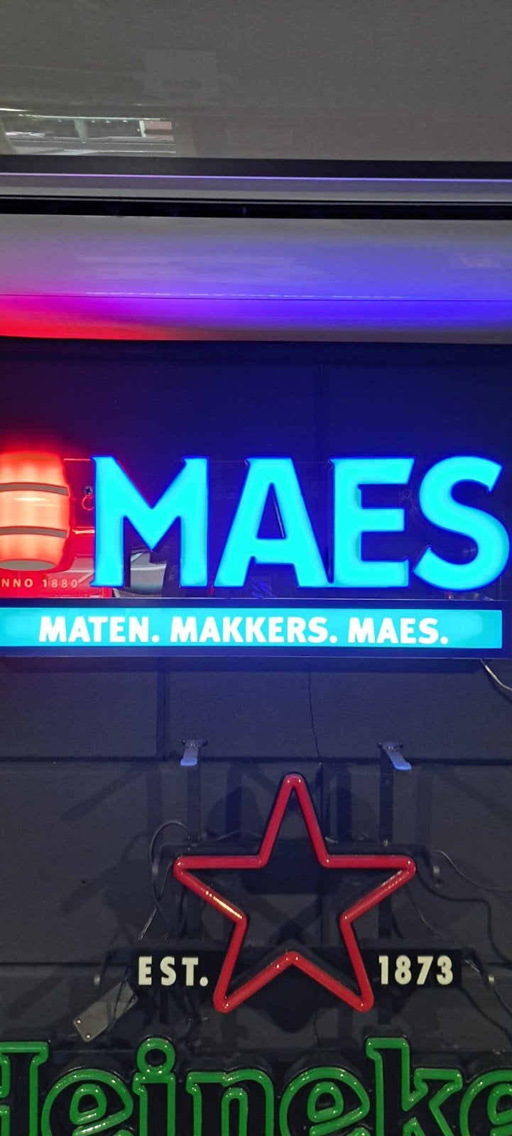 Maes Lichtreclame - Zeer Nette Staat, Verzamelen, Ophalen of Verzenden, Zo goed als nieuw, Overige merken