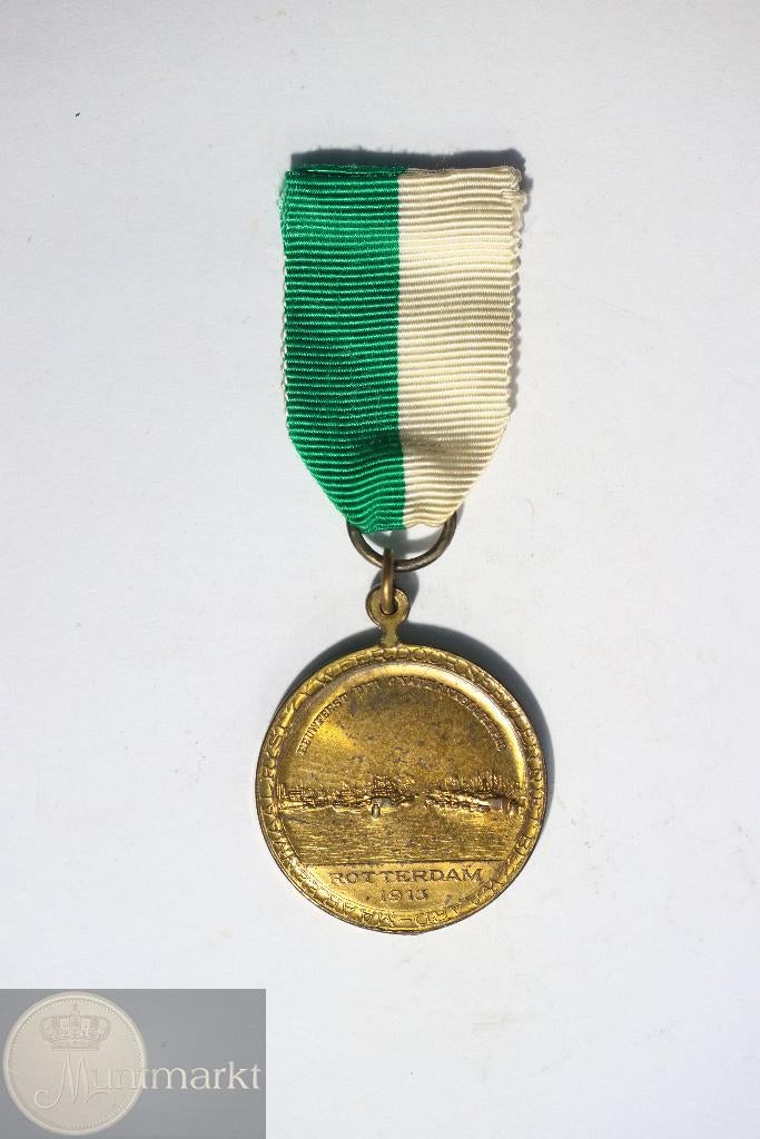 NL - Draagteken 1913 - Rotterdam Eeuwfeest Onafhankelijkheid, Postzegels en Munten, Ophalen of Verzenden, Brons, Nederland