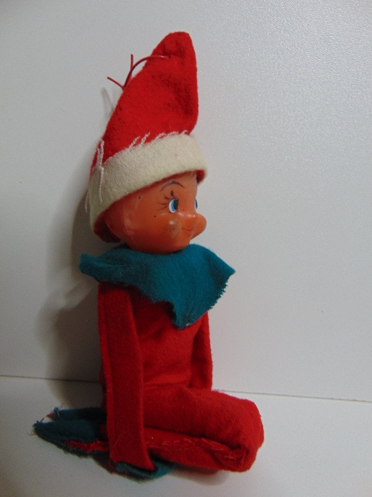 Antieken Pixie Knee Hugger Elf Kerst ornament Japan, Diversen, Ophalen of Verzenden, Gebruikt