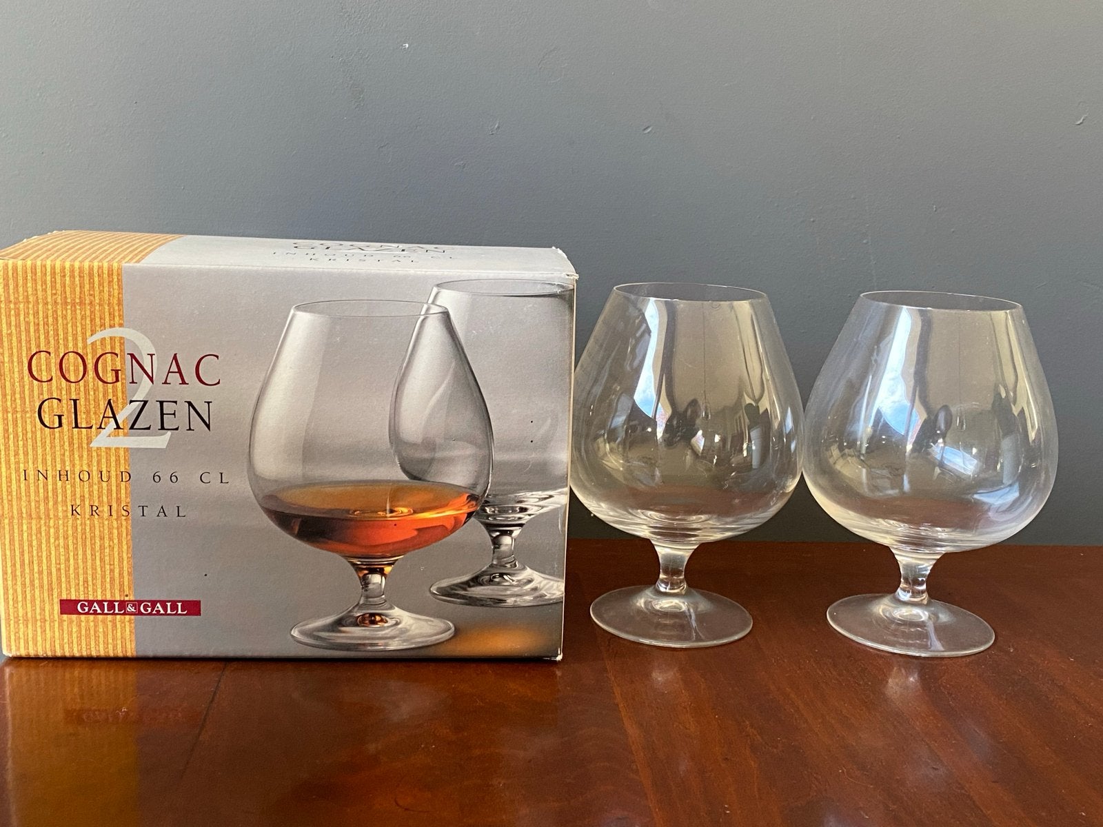 Nieuw.  Gall & Gall Cognac Glazen - Set van 2 (66 cl), Ophalen of Verzenden, Zo goed als nieuw, Overige merken, Glas