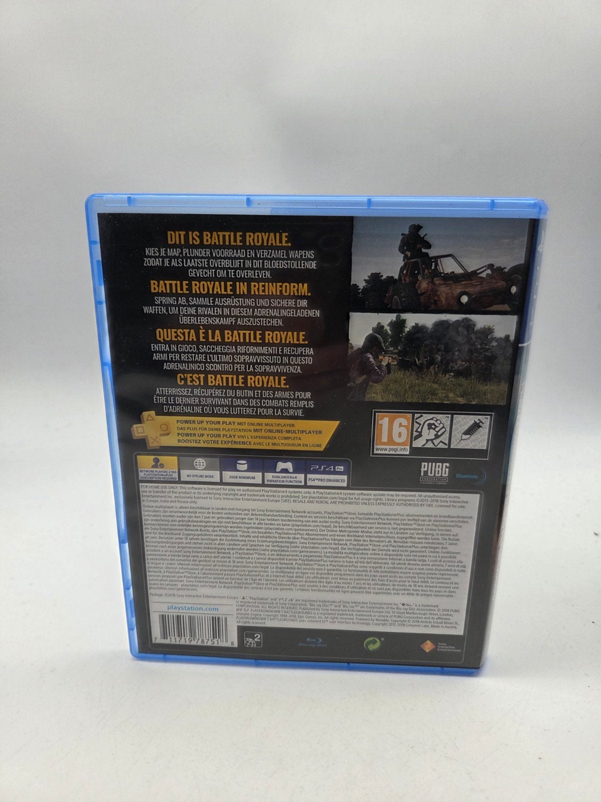 PlayerUnknown's Battlegrounds (PUBG) PS4, Online, Shooter, 10 Great Marlborough Street, London, W1F 7LP, UK, Support@playstation.com