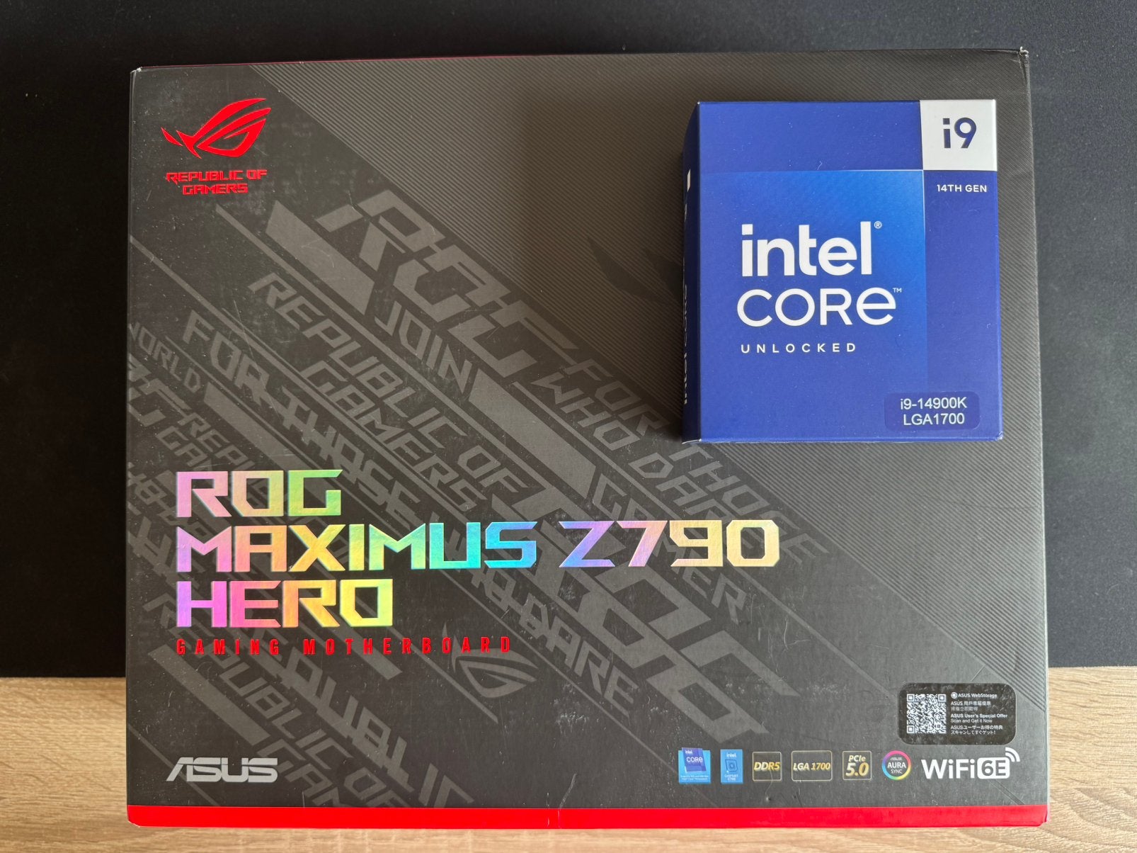 ASUS ROG Maximus Z790 Hero + i9 14900K (NIEUW), LGA 1700, Ophalen of Verzenden, Zo goed als nieuw, ATX