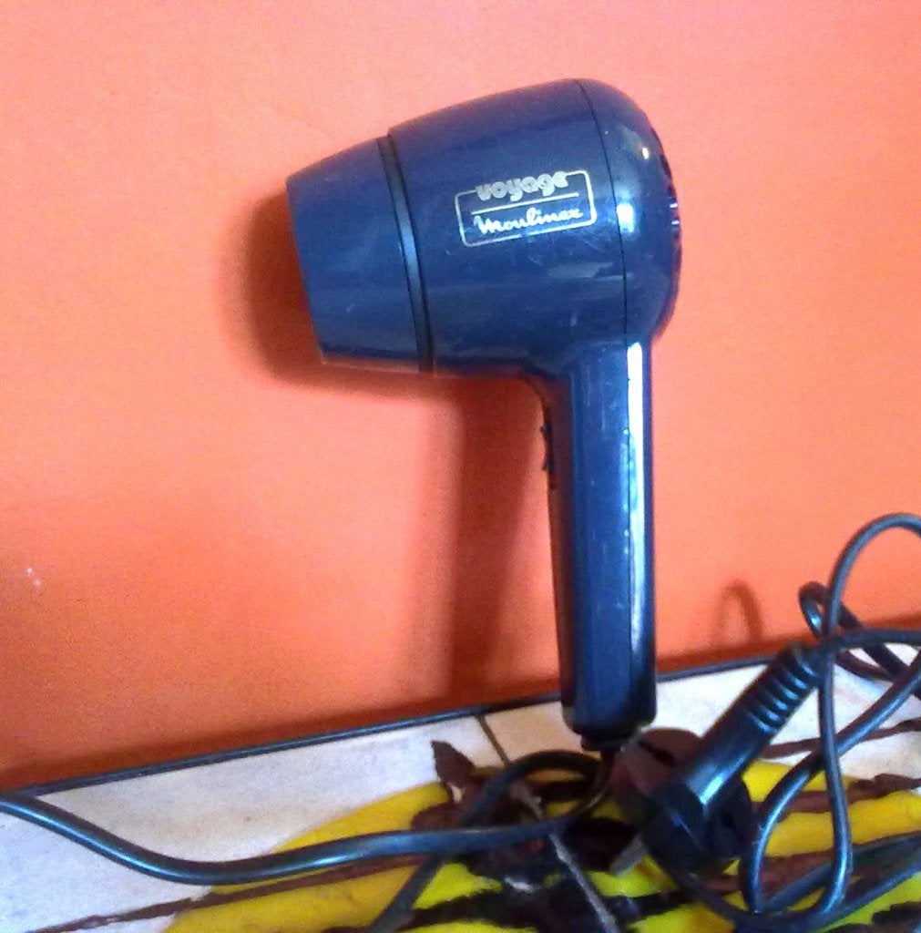 Retro Moulinex Voyage Föhn - Vintage Haarstyling blauw, Ophalen of Verzenden, Gebruikt, Haarverzorging
