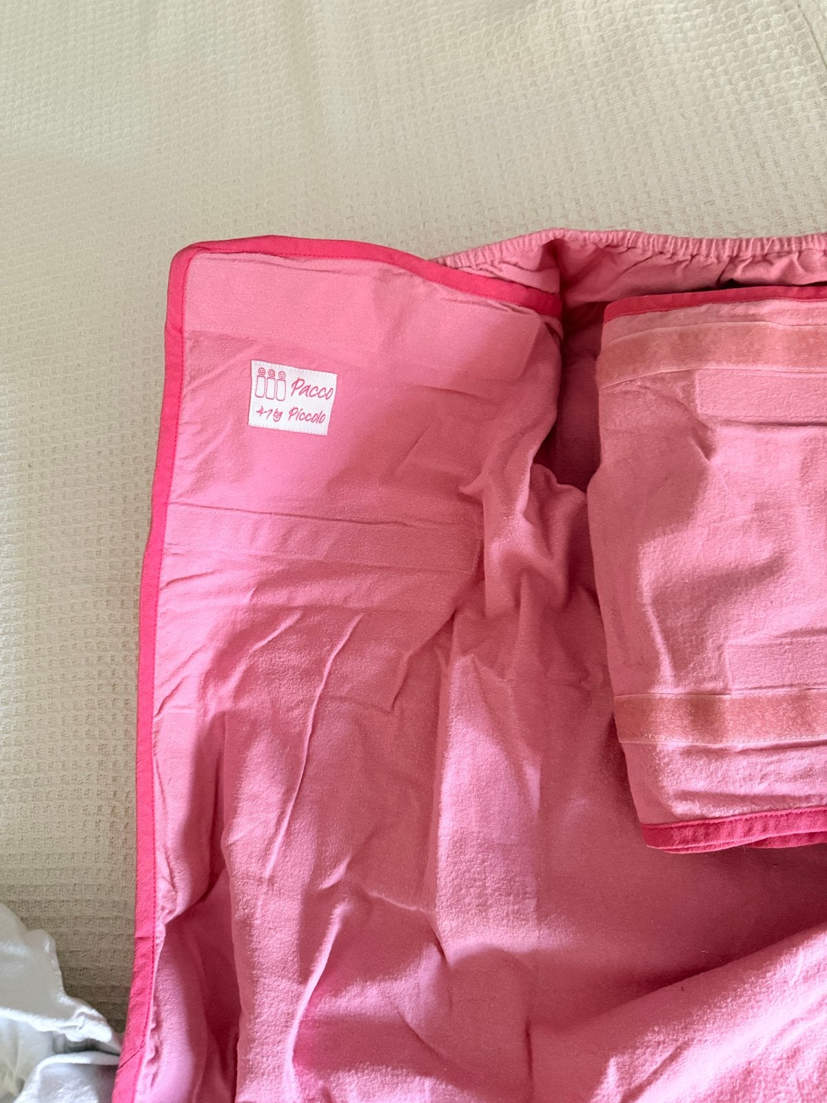 Pacco by Piccolo inbakerdoek - Roze en Wit, Wasbaar, Gebruikt, Bakerzak of Bakerdoek, Roze
