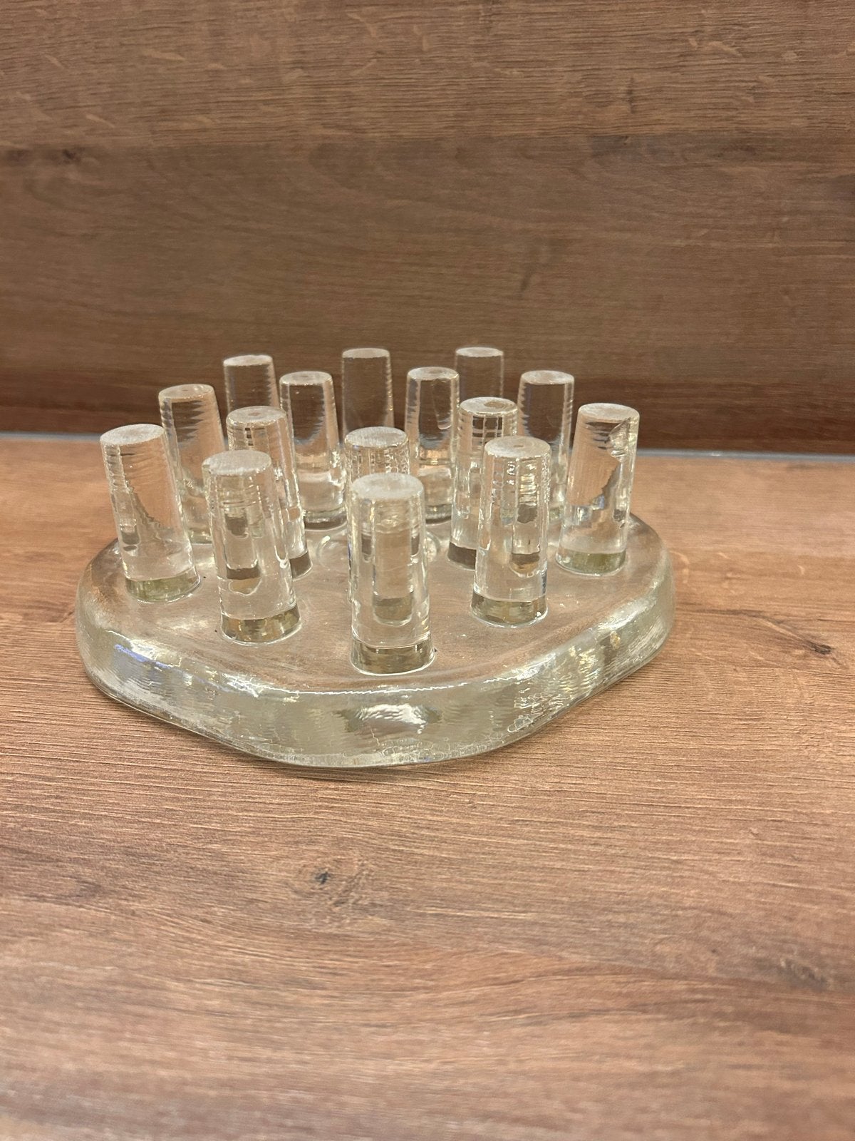 Massief glazen theelichthouder - 15 cm, Antiek en Kunst, Ophalen