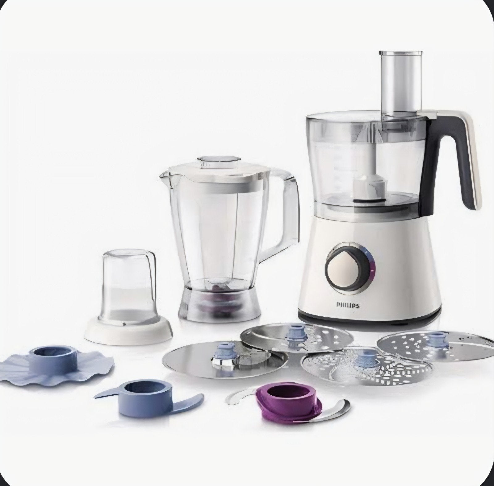 Philips HR7762 Keukenmachine met accessoires, Gebruikt, 1 tot 2 liter, 2 snelheden, Ophalen of Verzenden