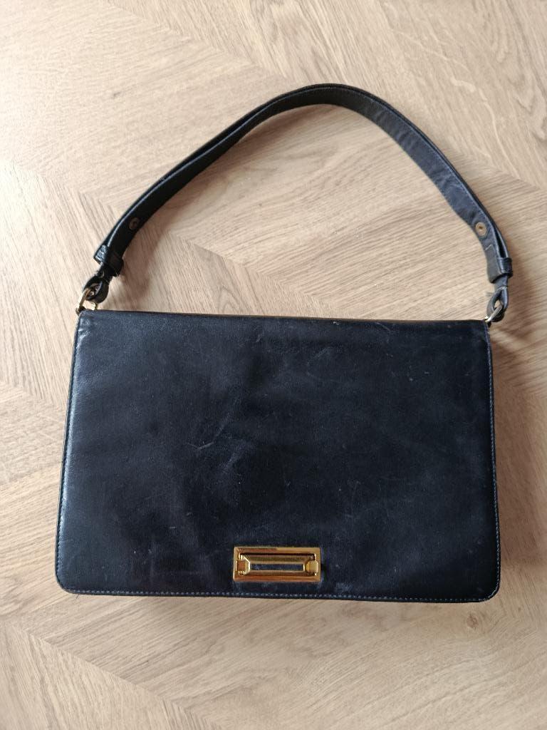 Originele Vintage Zumpolle leren tas, Sieraden, Tassen en Uiterlijk, Tassen | Damestassen, Ophalen of Verzenden, Gebruikt, Zwart