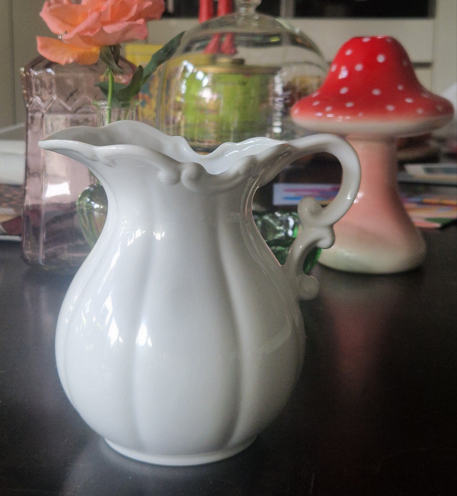 Gezellige vintage kan - leuk voor bloemen, sangria, melk, Ophalen