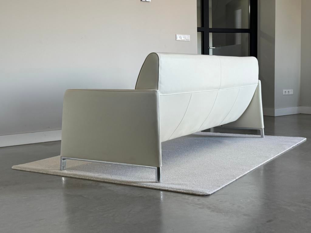 Leolux Felizia 3-zits 211cm – Wit Leder | lage rug, Huis en Inrichting, Leolux, Leolux, 150 tot 200 cm, Driepersoons