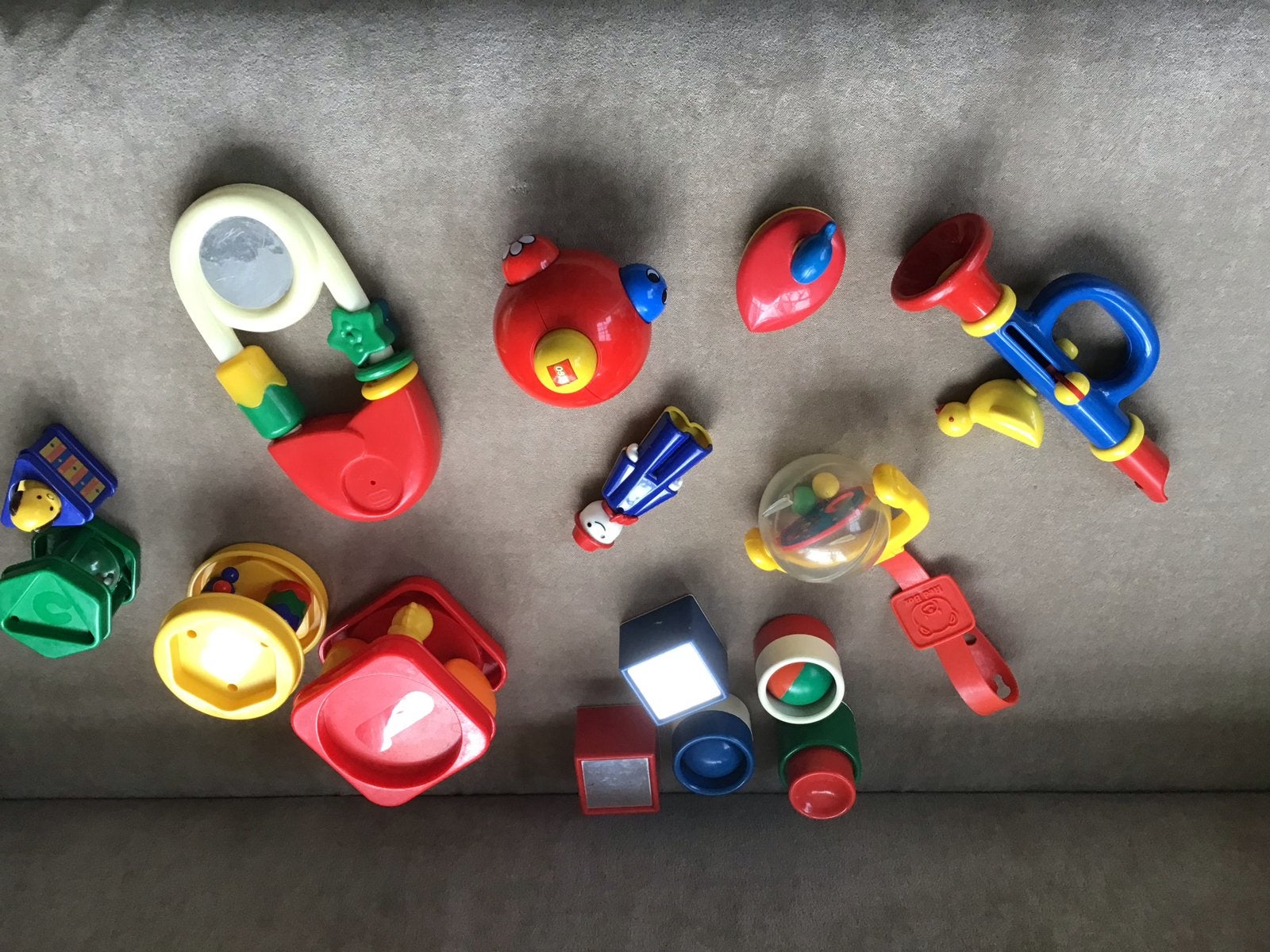 Vintage speelgoedpakket: Lego, bad eendje, stapeltoren, trom, Ophalen of Verzenden, Gebruikt, Overige typen, Met geluid