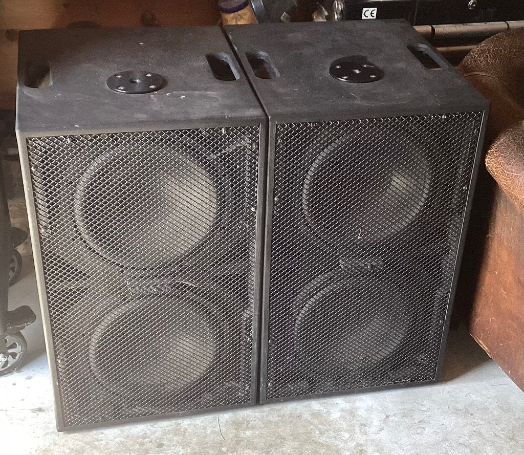 2 subkasten voor elk 2 x 12 inch BMS 12N630 speakers berken, Gebruikt, Subwoofer, Ophalen, 150 watt of meer