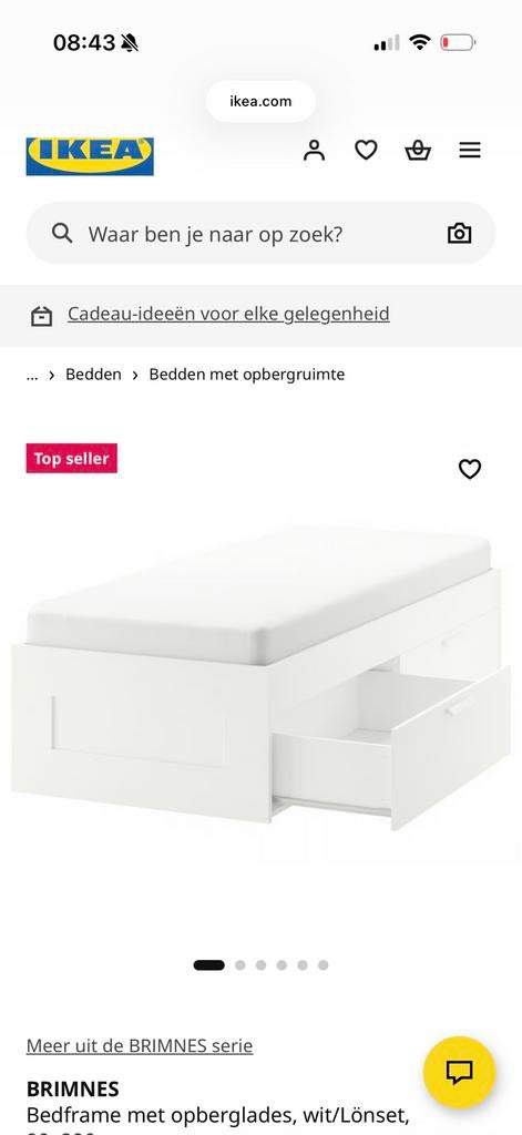 Brimnes Ikea bed wit, Ophalen, Zo goed als nieuw