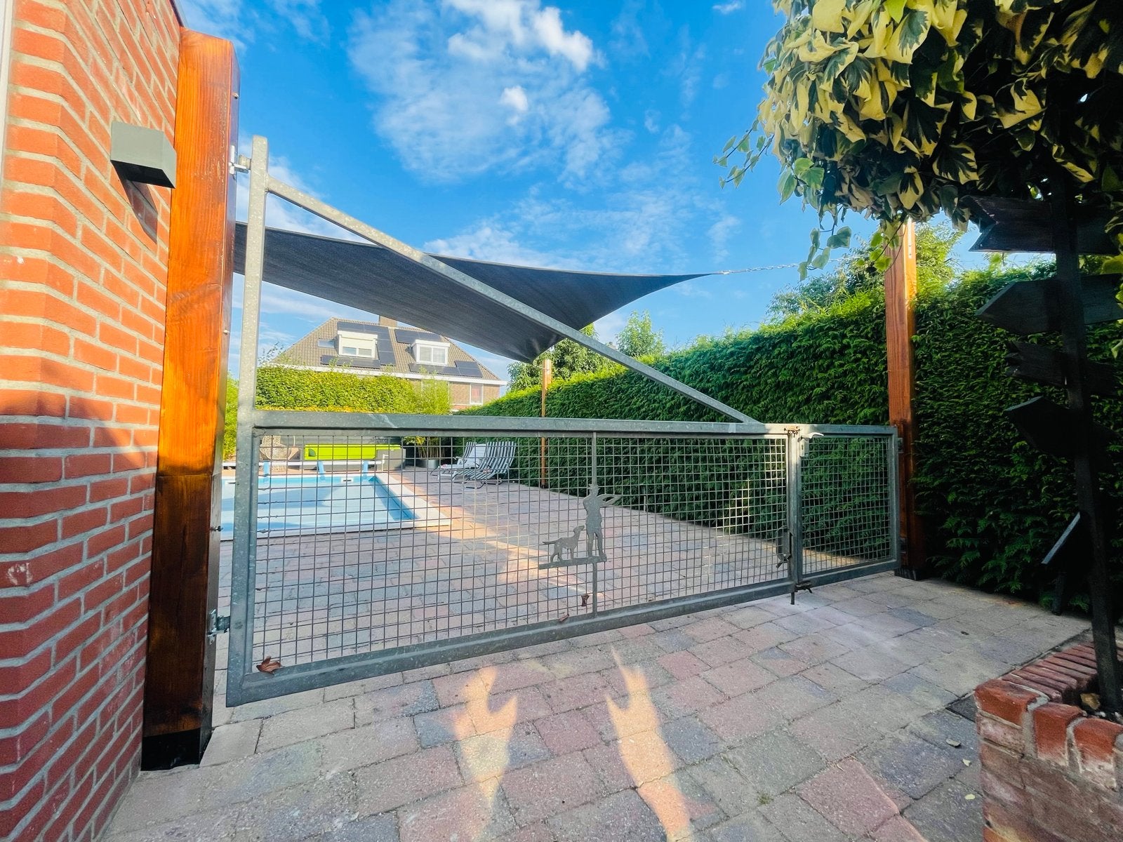 Poort 403cm x 110cm hoog met sleutel / slot, Ophalen, Met poort, Gebruikt, Overige typen