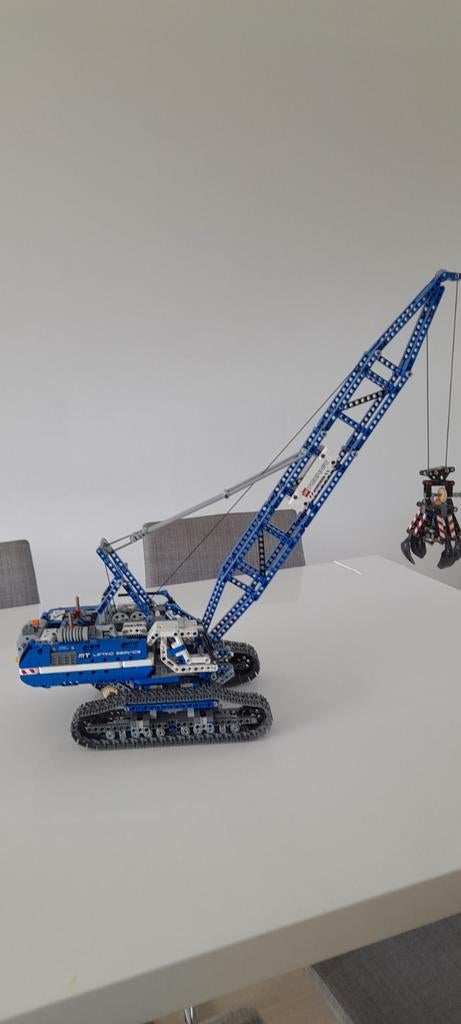 Technisch lego blauwe hijskraan, Ophalen, Zo goed als nieuw, Complete set, Lego