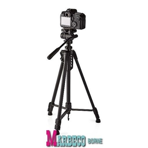 Camera, Video Statief Pan, Tilt max.147,5 cm, Alu zwart, Nedis, Nieuw, Minder dan 150 cm, Info@marbeco.nl
