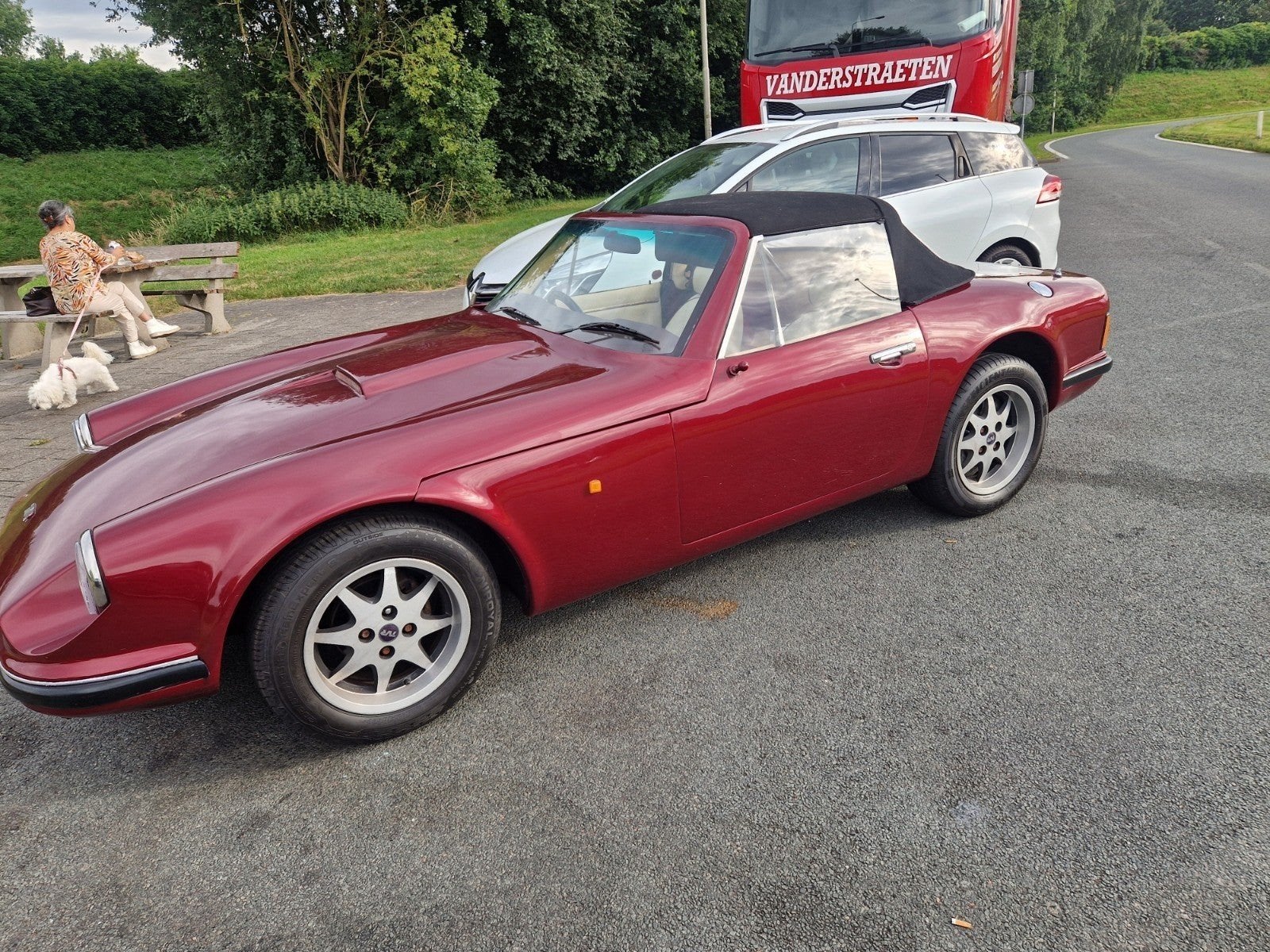 TVR 290S 1990 Rood, Auto's, Achterwielaandrijving, Beige, Cabriolet, Leder