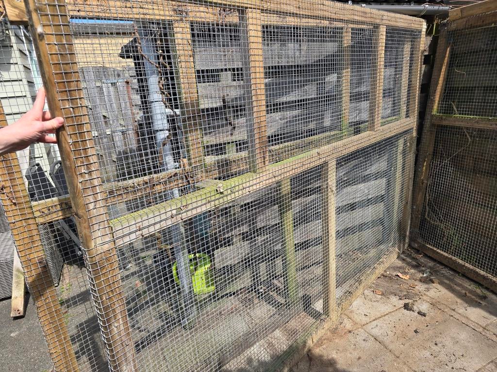 4 houten panelen met extra stevig gaas, Ophalen, Gebruikt, Minder dan 10 meter, Overige typen