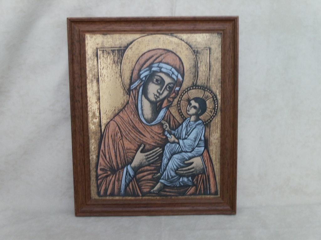 Zeefdruk op Opalineglas <> MADONNA <> Glaskunst FLOS Steyl, Ophalen of Verzenden