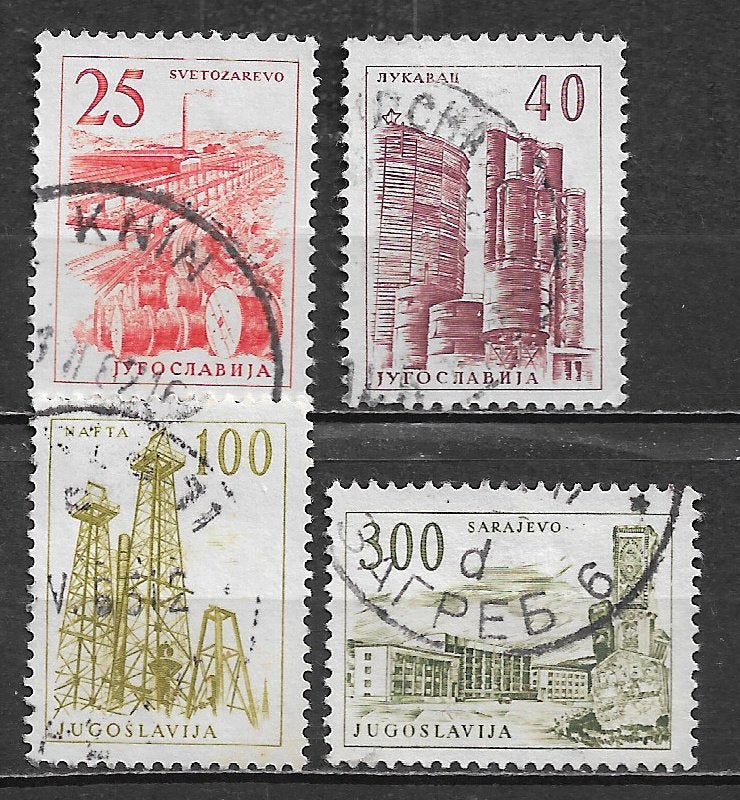 Joegoslavie 1961 Industrie Sarajevo boortoren olie, Ophalen of Verzenden, Joegoslavië, Gestempeld