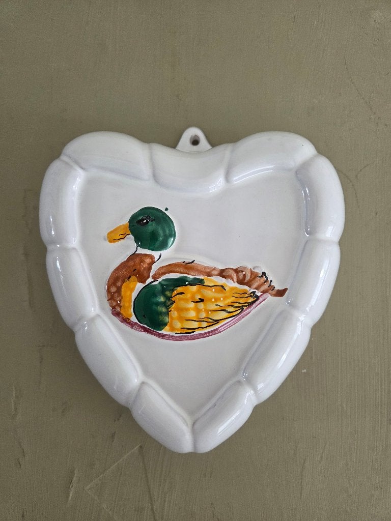 Vintage aardewerken puddingvorm hartje, Overige typen, Ophalen of Verzenden, Zo goed als nieuw, Steen/keramiek