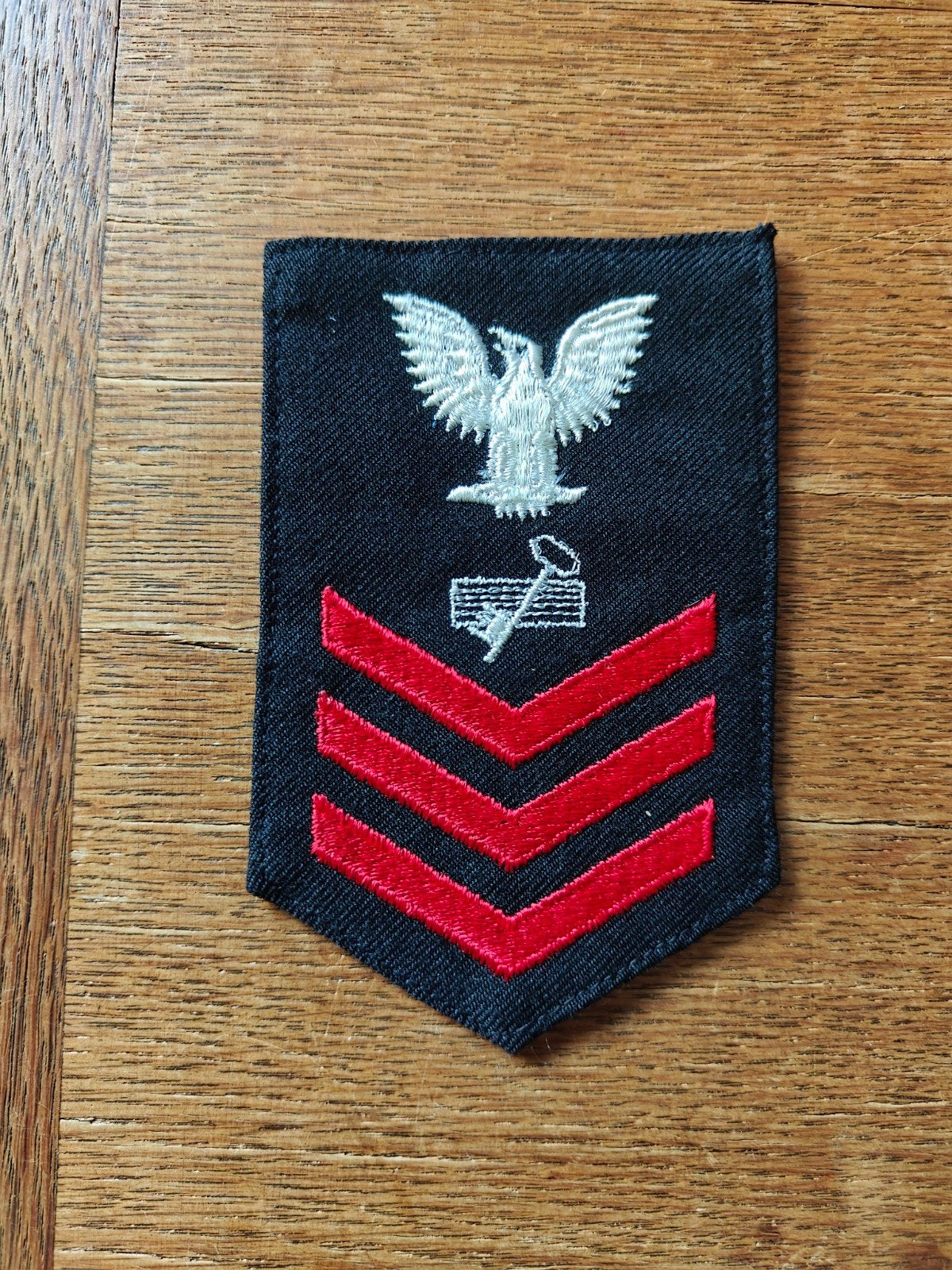 Navy rang patch zwart 5, Ophalen of Verzenden, Marine, Amerika, Embleem of Badge