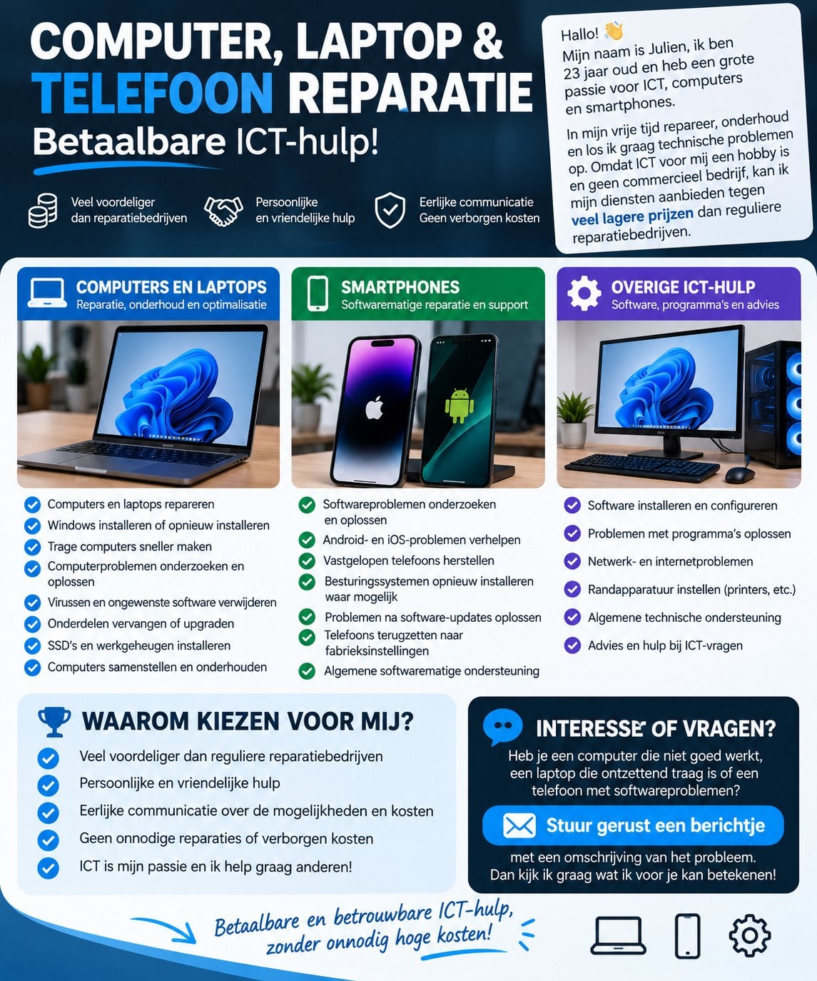 Betaalbare ICT Service, Ophalen of Verzenden