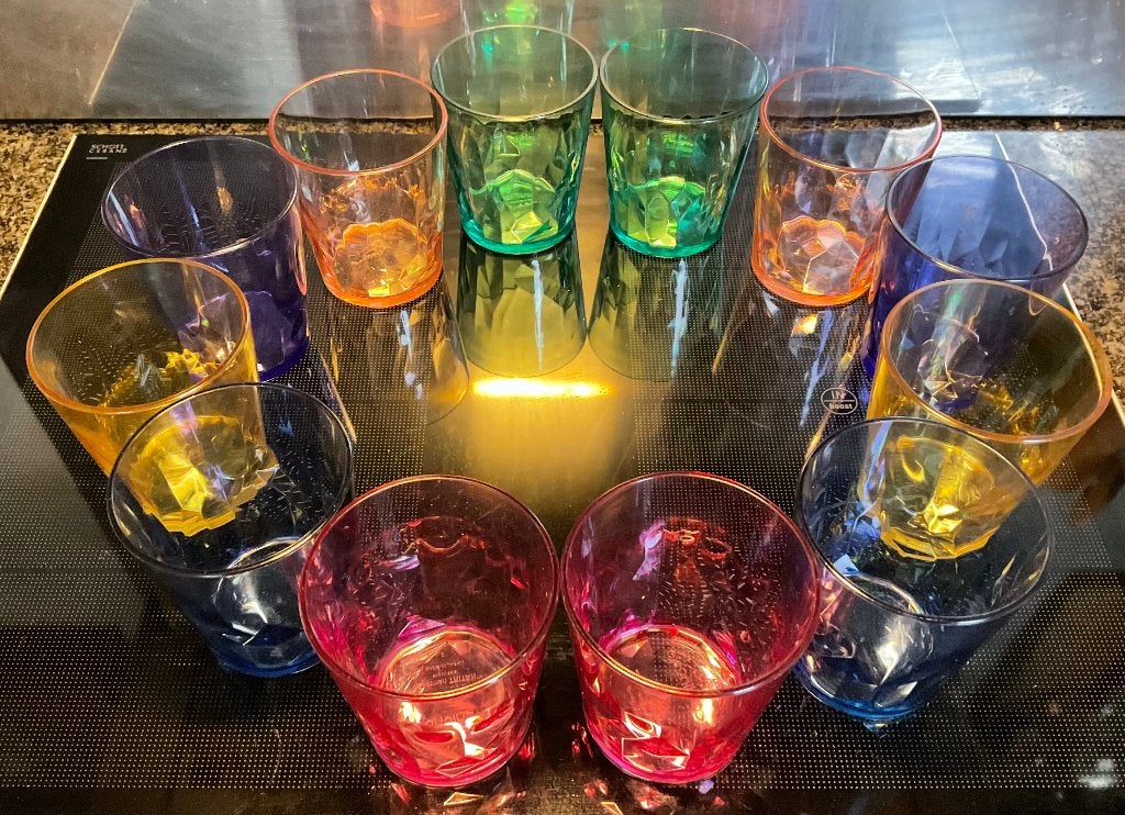 Made in Japan - 12 SCANDINOVIA bekers in 6 kleuren, Ophalen, Glas of Glazen, Kunststof, Overige merken