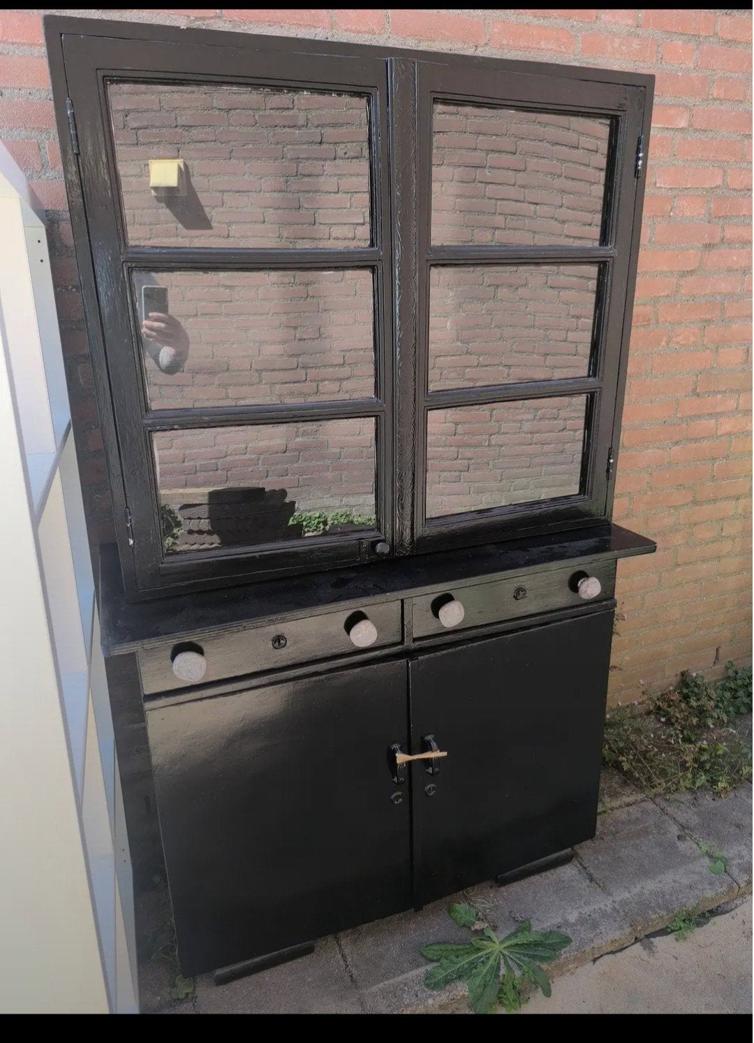 Leuke zwarte kast, buffetkast., Ophalen, 25 tot 50 cm